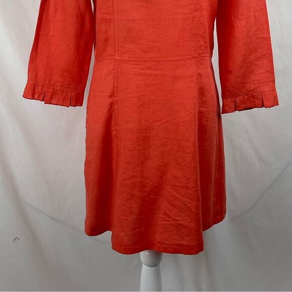 Luii Orange Pure Linen Ruffle Coastal Grandma Romantic Jacket NWOT Size S - Picture 7 of 12